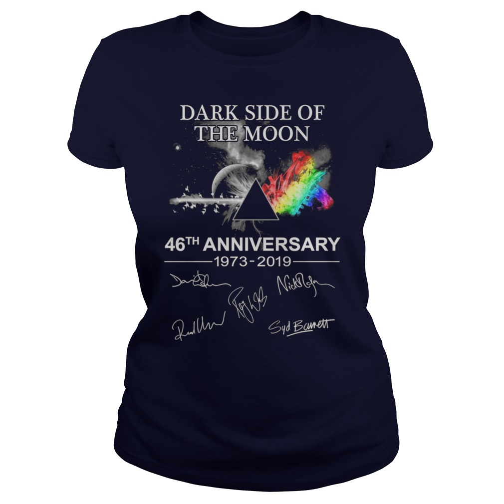 Pink floyd dark side of the moon 46th anniversary 1973-2019 signatures lady shirt