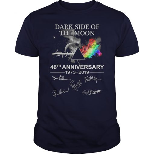 Pink floyd dark side of the moon 46th anniversary 1973-2019 signatures unisex shirt
