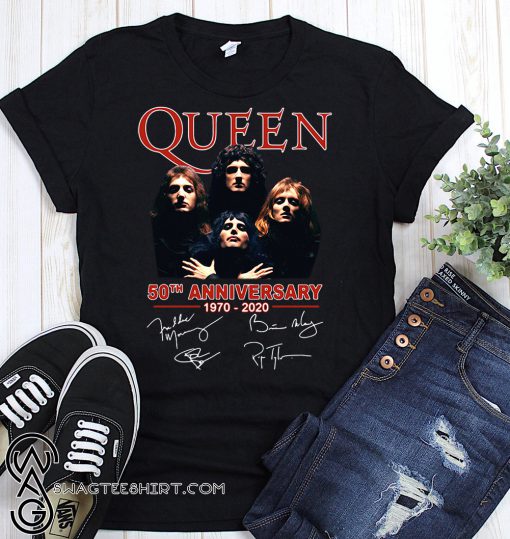 Queen 50th anniversary 1970 2020 signatures shirt