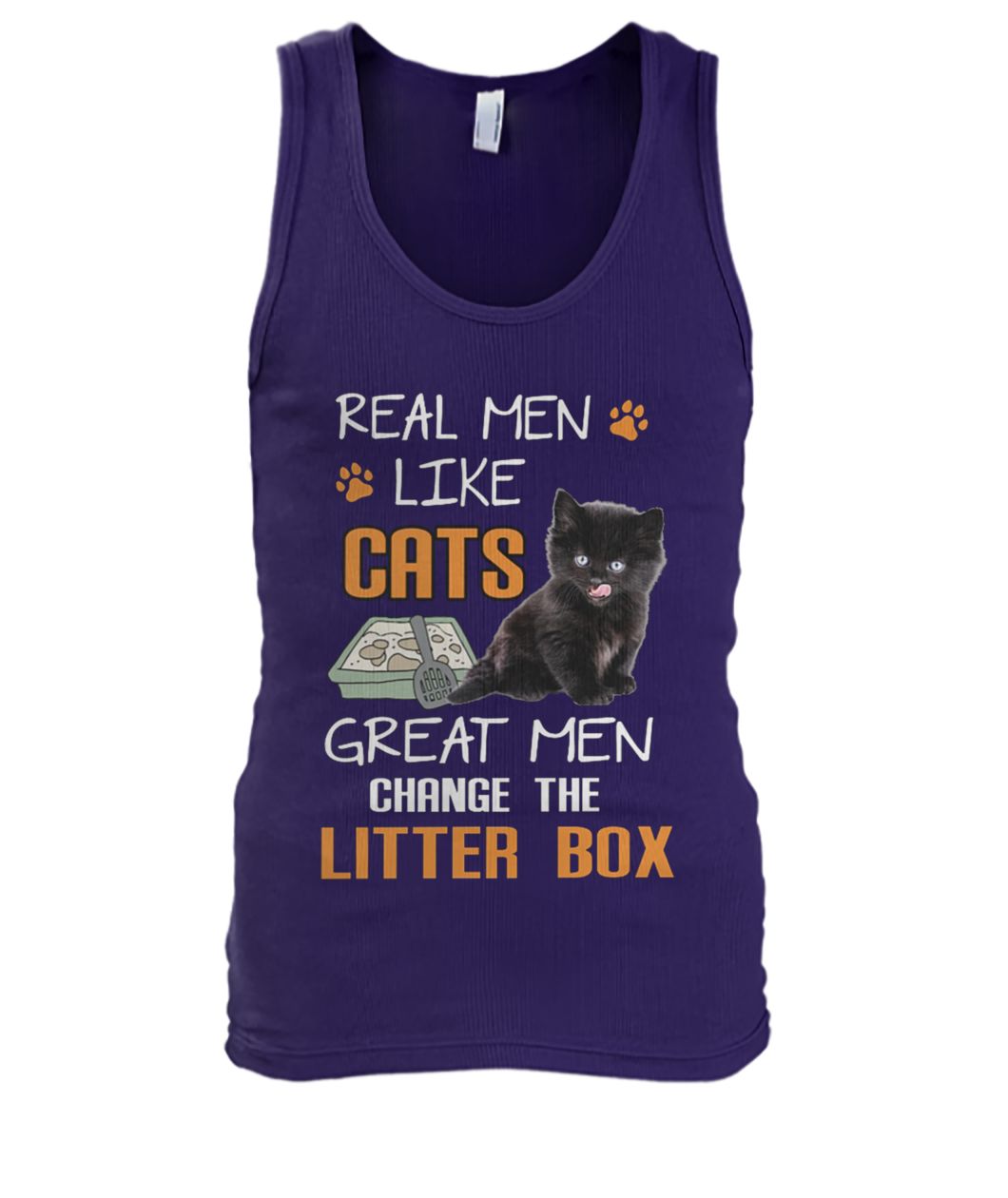Real men like cats great men change litter box men's tank top