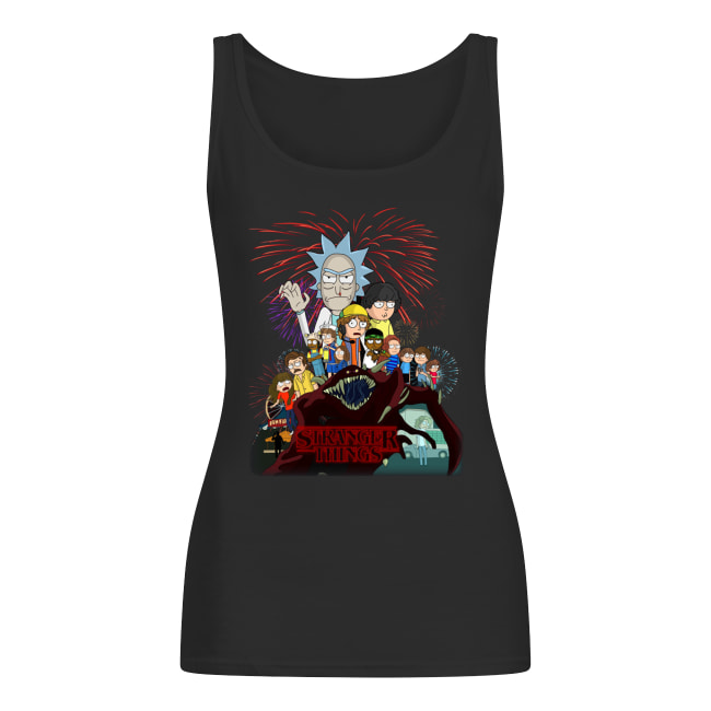 Rick and morty stranger things 3 women's tank top