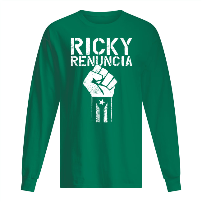 Ricky renuncia bandera negra puerto rico top long sleeved