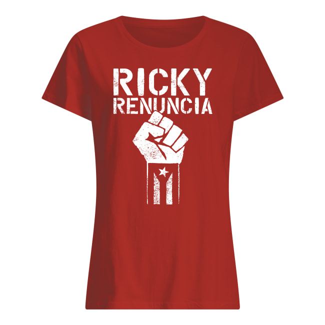 Ricky renuncia bandera negra puerto rico top women's shirt