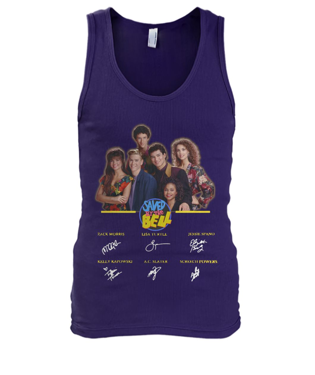 Saved by the bell characters signatures men's tank top