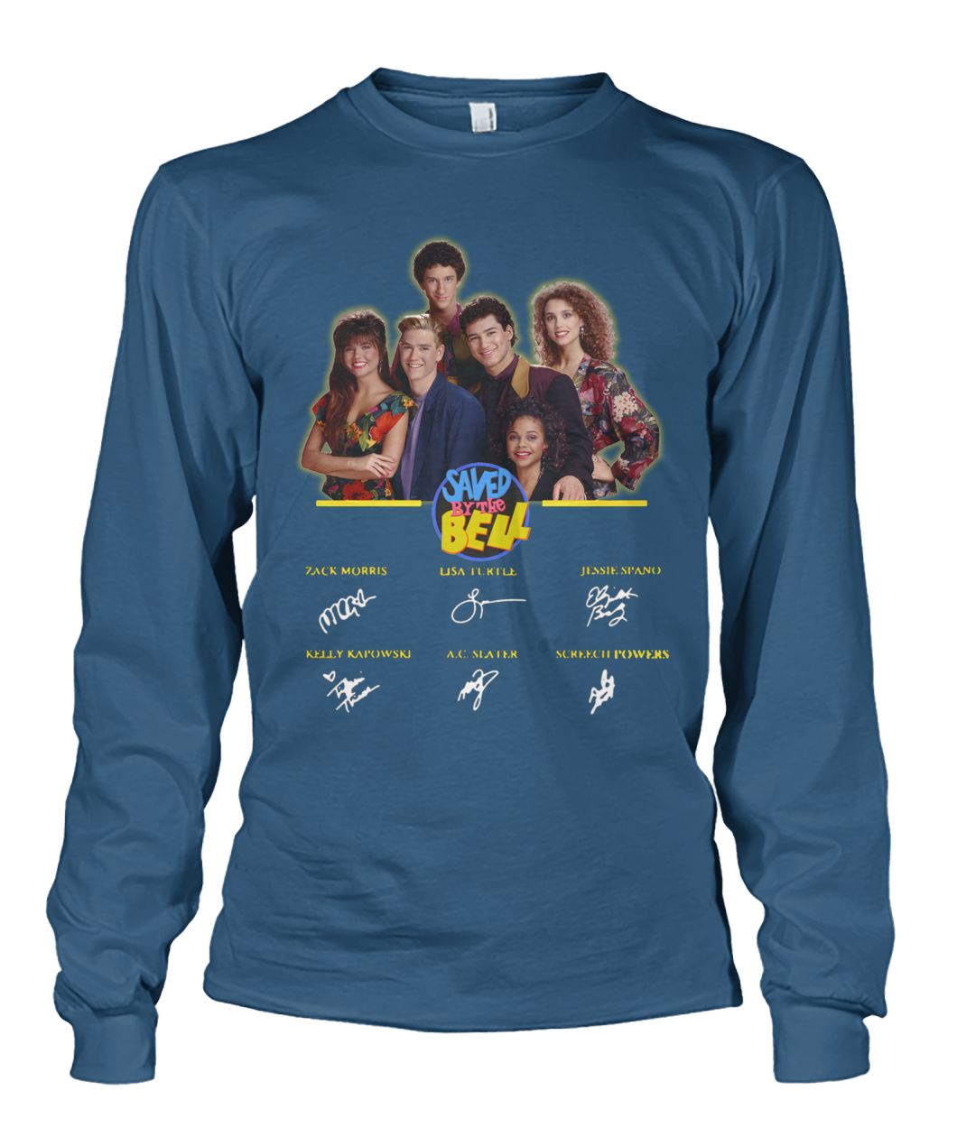 Saved by the bell characters signatures unisex long sleeve