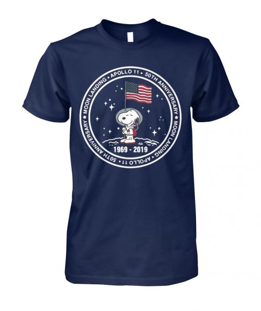 Snoopy 50 anniversary apollo 11 moon landing 1969 2019 unisex cotton tee