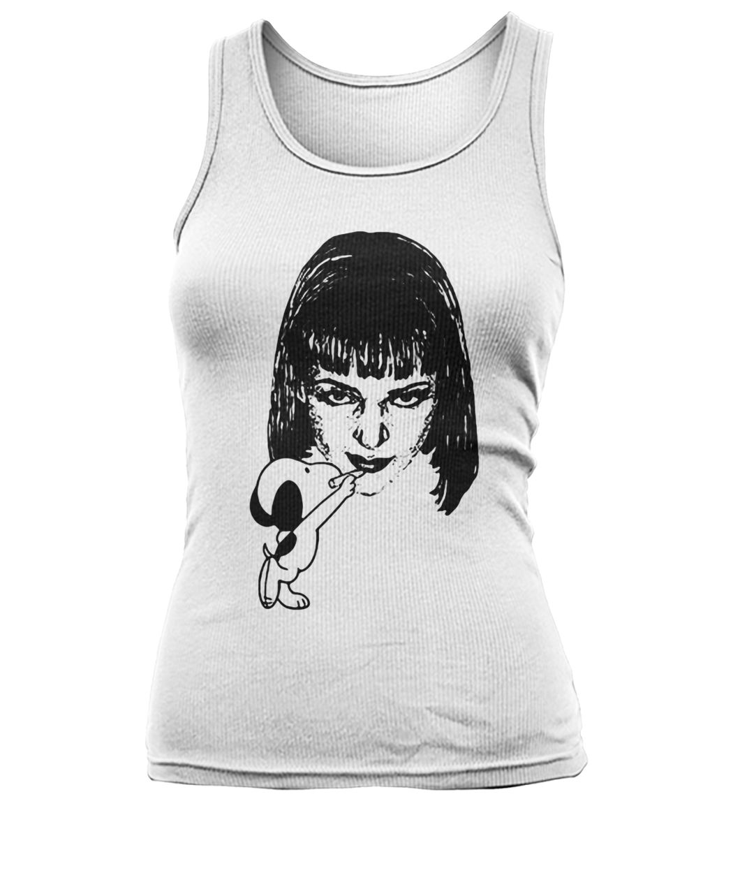 Snoopy drawing mia wallace pulp fiction women's tank top