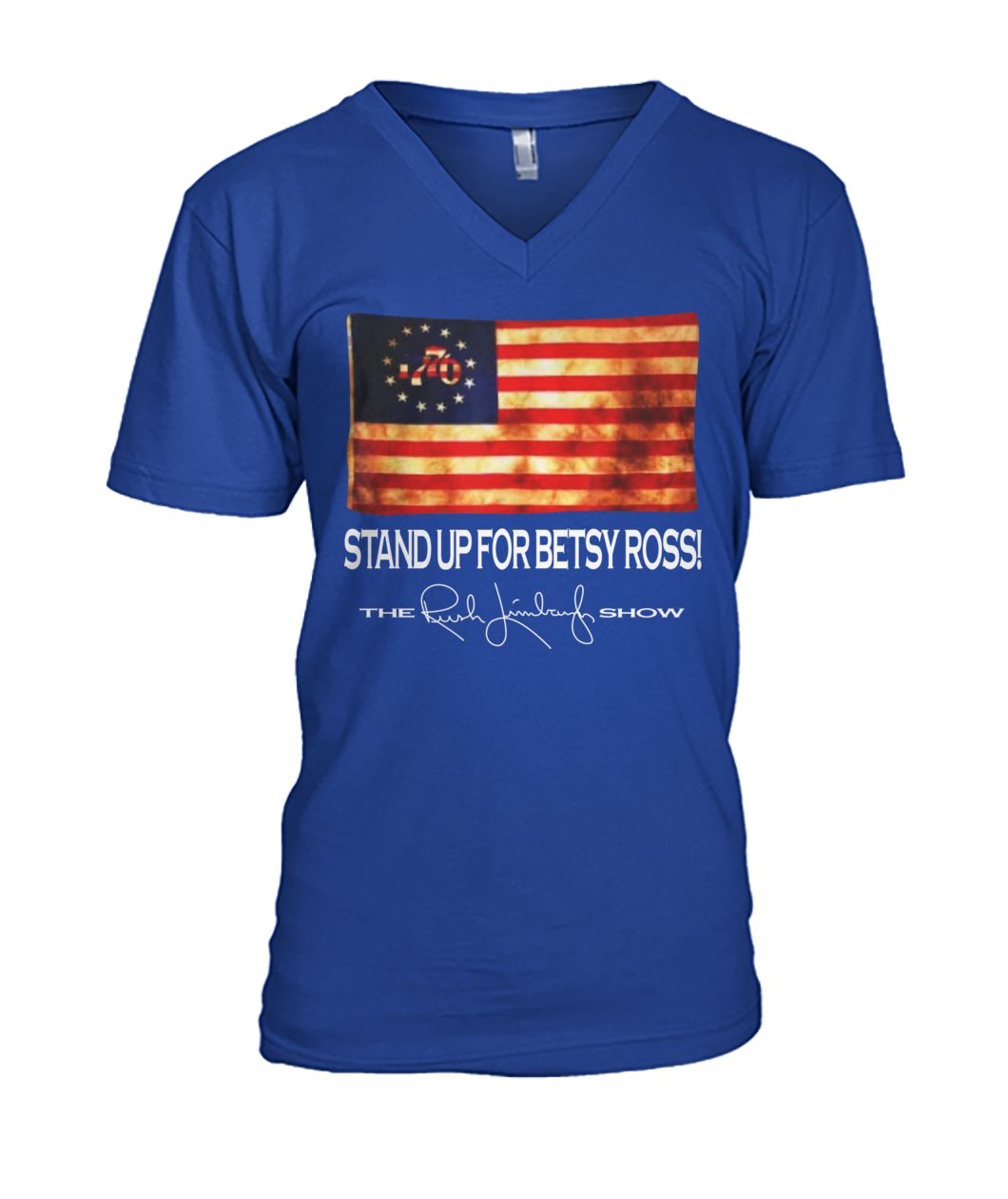 Stand up for betsy ross 1776 american flag mens v-neck