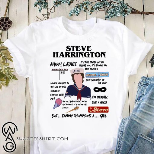 Steve harrington ahoy ladies it's this stupid hat I'm telling you stranger Things 3 shirt