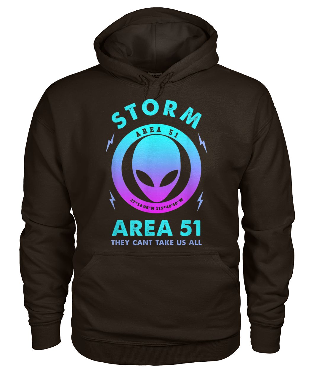 Storm area 51 alien they can't stop all us gildan hoodie