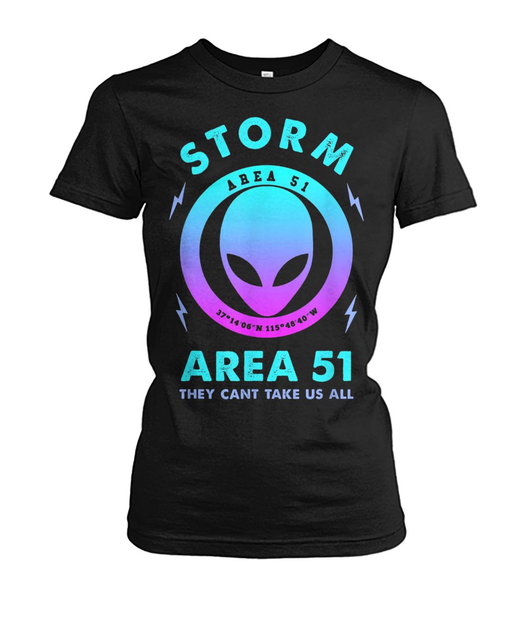 Storm area 51 alien they can't stop all us women's crew tee
