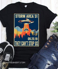 Storm area 51 alien ufo they can't stop us vintage poster shirt
