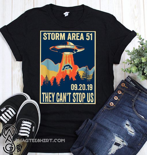 Storm area 51 alien ufo they can't stop us vintage poster shirt