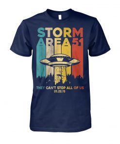 Storm area 51 alien ufo they cant stop us vintage unisex cotton tee