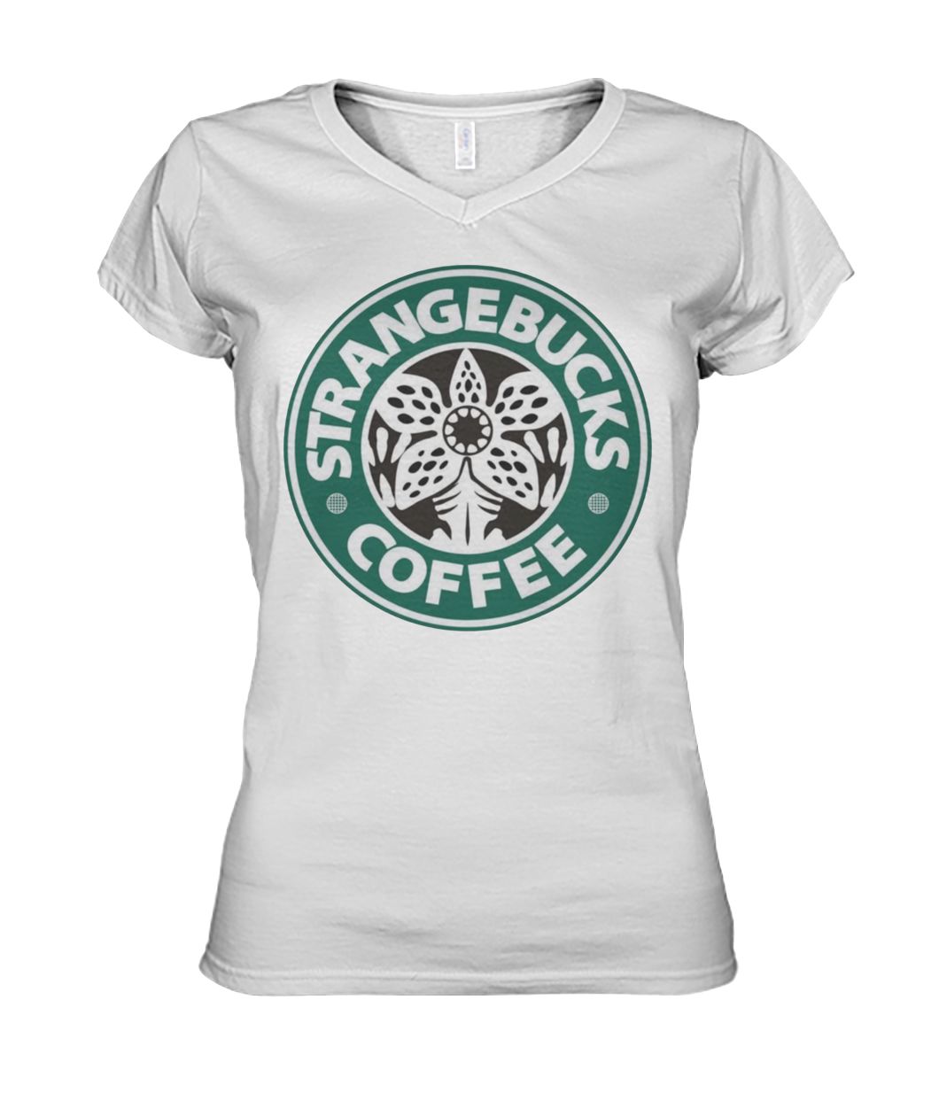 Strangebucks coffee women's v-neck