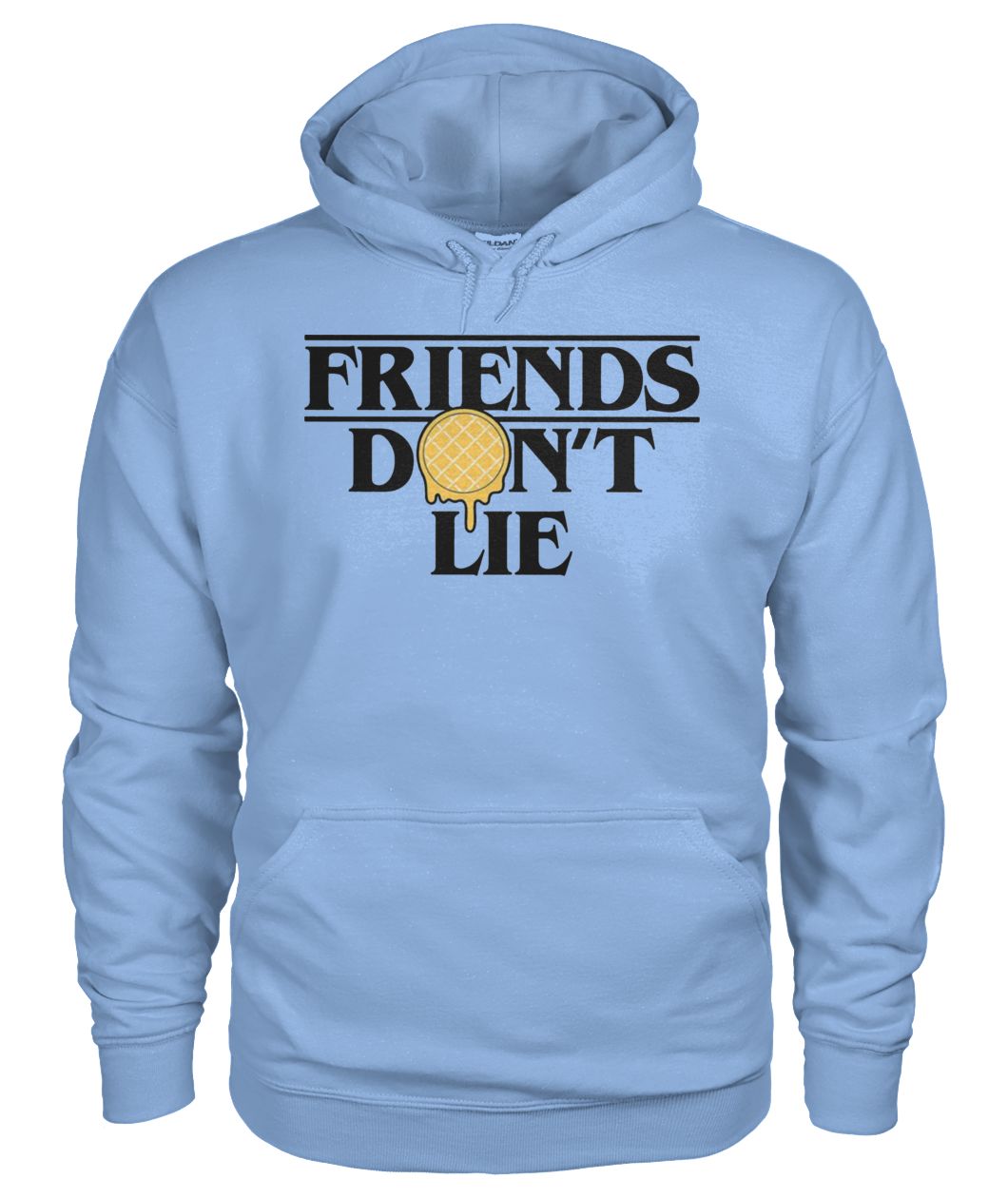 Stranger things friends don't lie waffle gildan hoodie