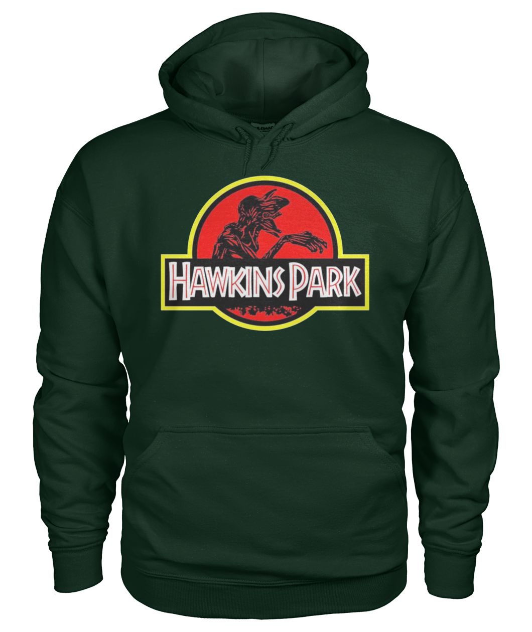 Stranger things hawkins park jurassic park gildan hoodie