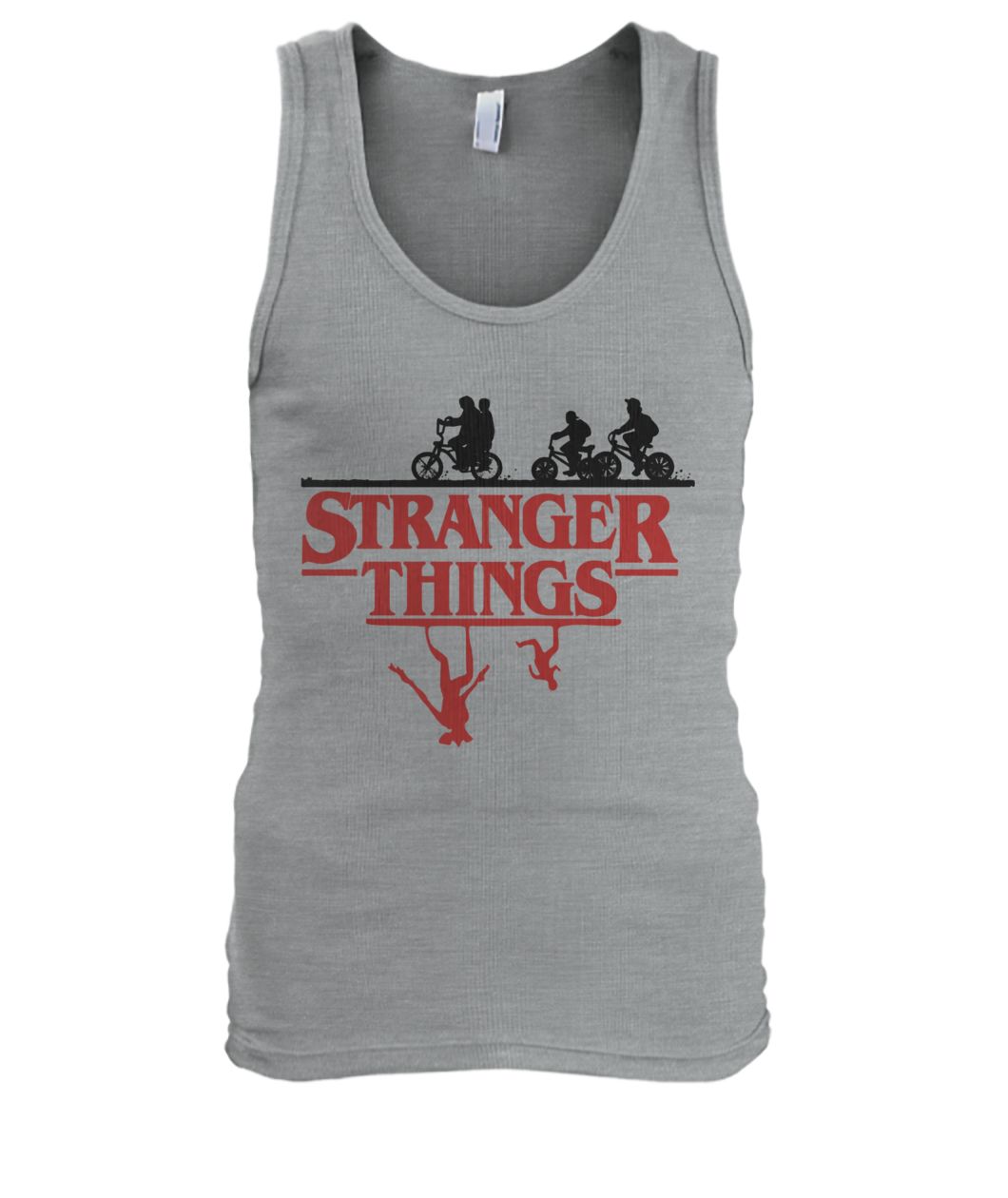 Stranger things in the woods stuck in the upside down men's tank top