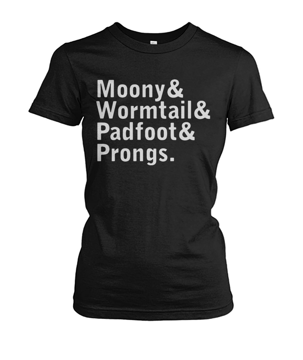 Stranger things moony wormtail padfoot prongs women's crew tee