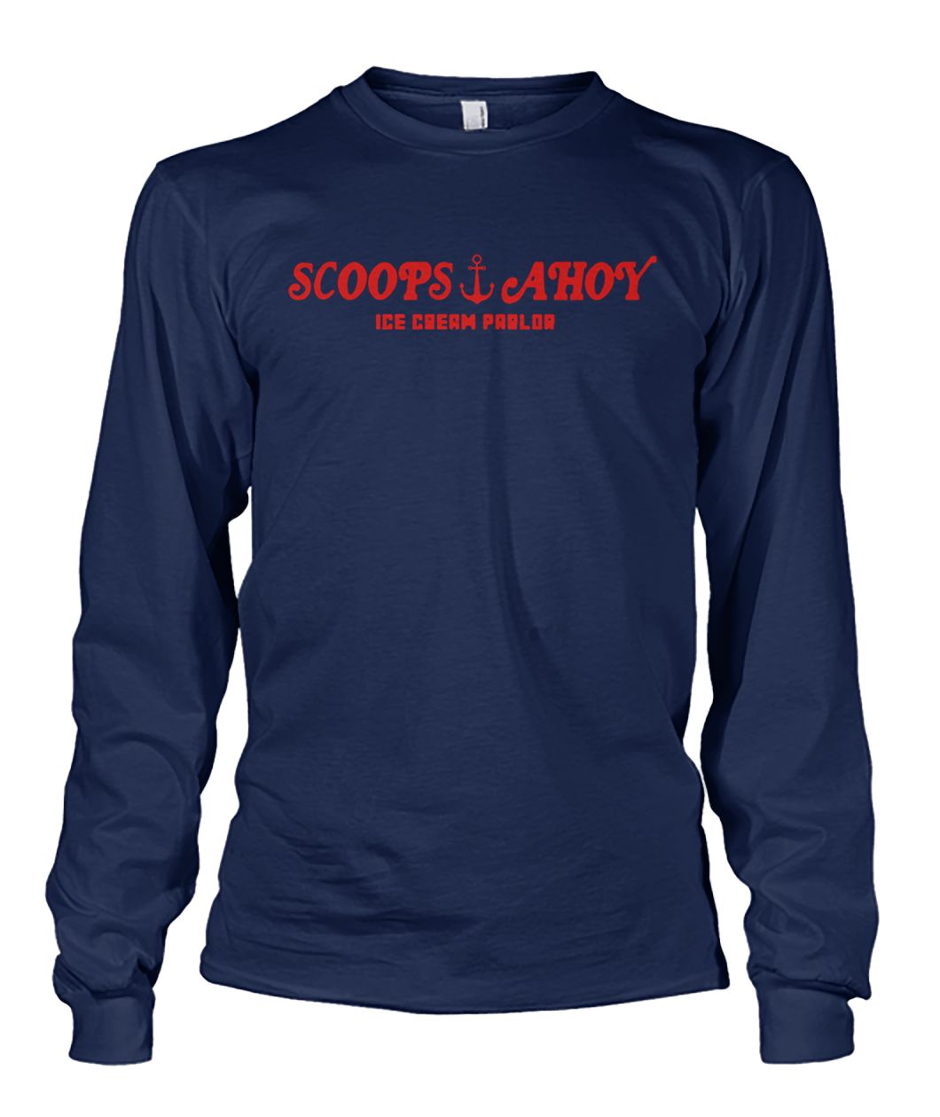 Stranger things scoops ahoy ice cream parlor unisex long sleeve