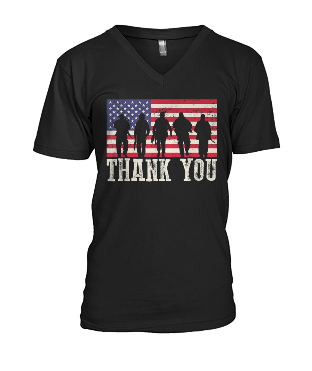 Thank you veterans fourth of july american flag mens v-neck