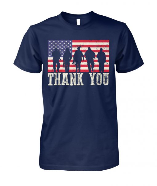 Thank you veterans fourth of july american flag unisex cotton tee