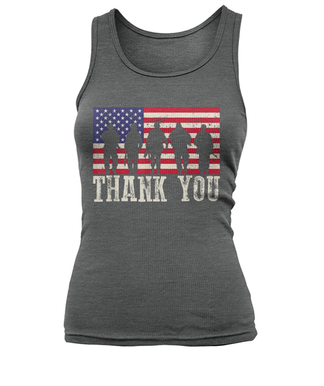 Thank you veterans fourth of july american flag women's tank top