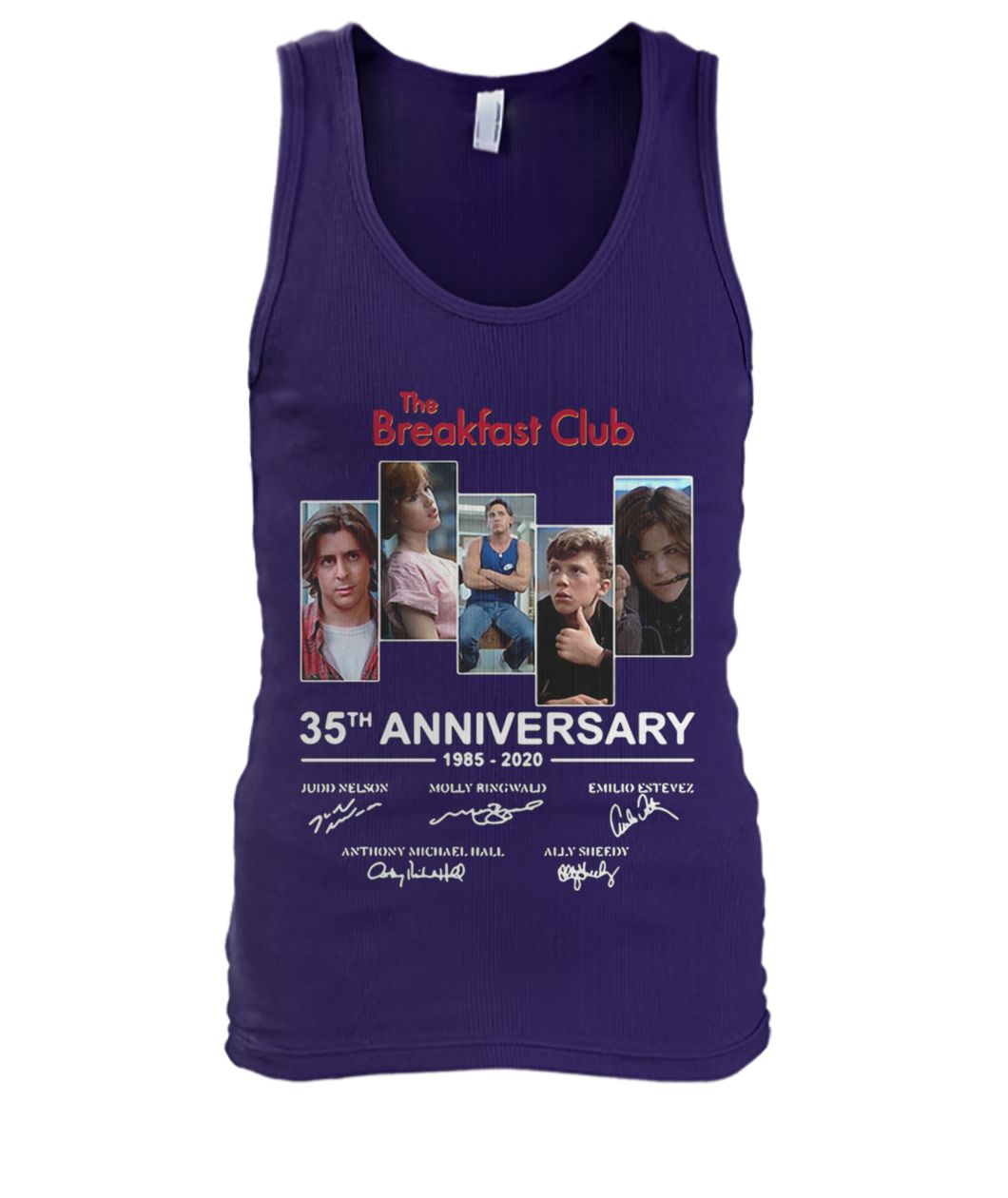 The breakfast club 35th anniversary 1985 2020 signatures men's tank top