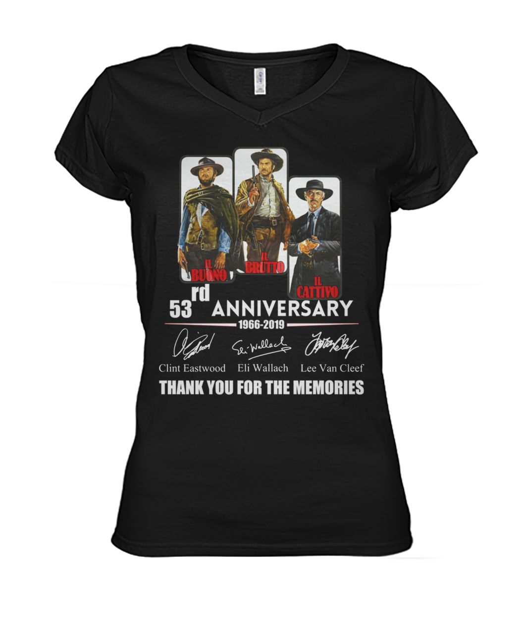 The good the bad and the ugly 53rd anniversary 1966 2019 women's v-neck