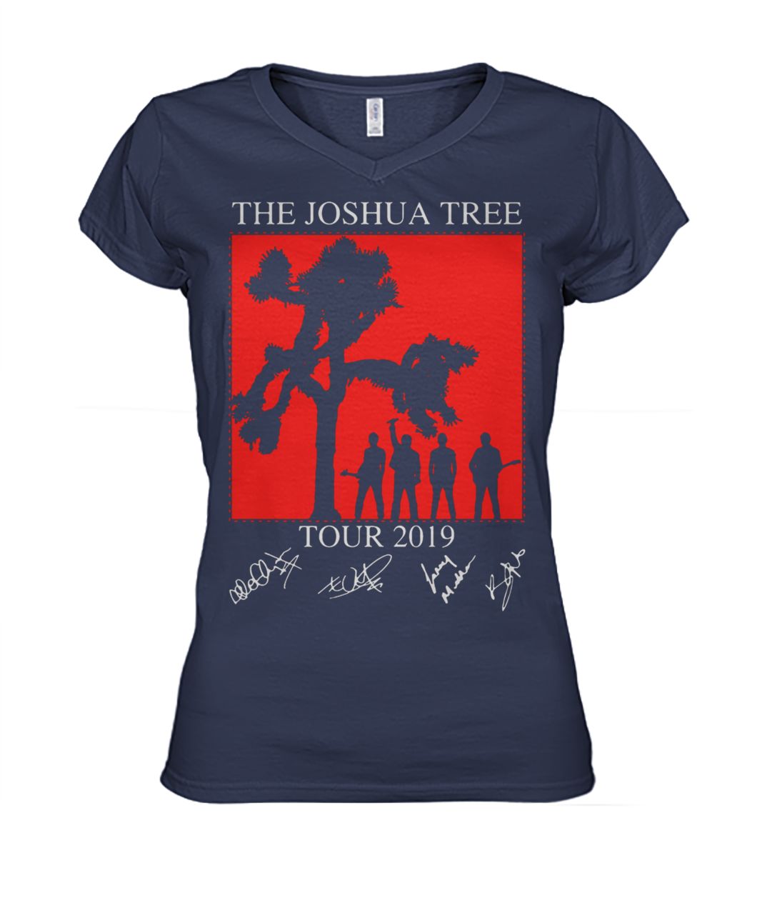 The joshua tree tour 2019 signatures women's v-neck