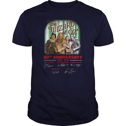 The wizard of oz 80th anniversary 1939-2019 signatures unisex shirt