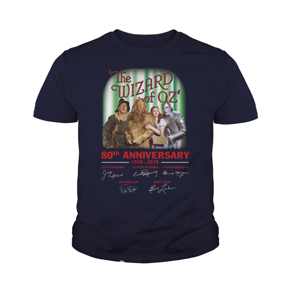 The wizard of oz 80th anniversary 1939-2019 signatures youth tee