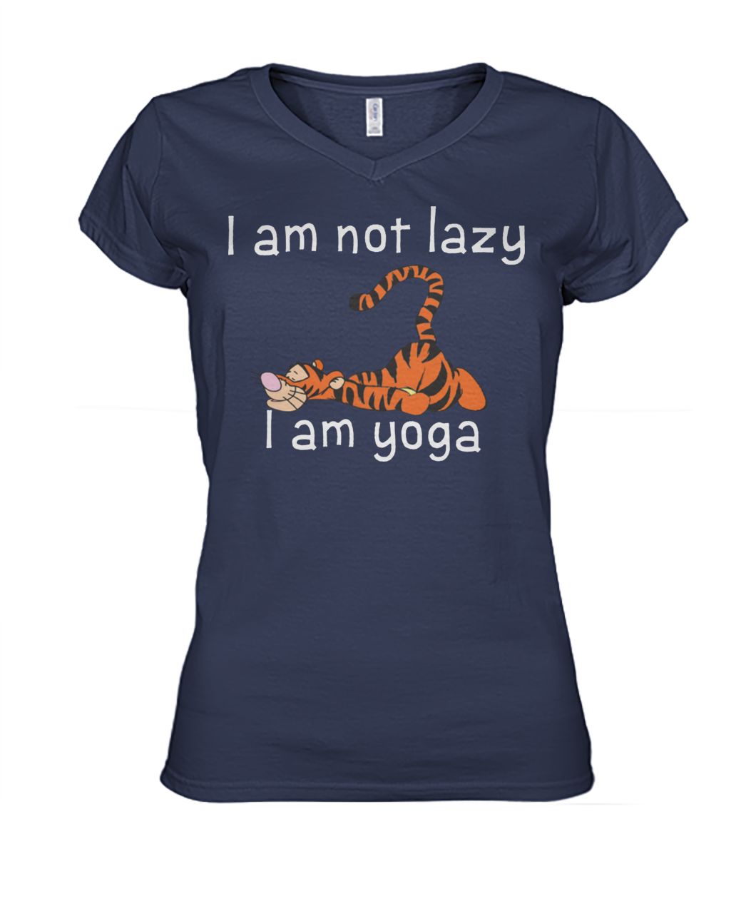 Tiger I am not lazy I am yoga women's v-neck