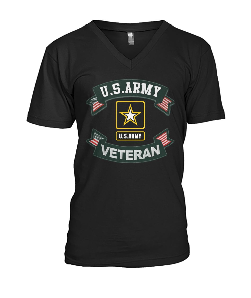US army veteran ribbon mens v-neck