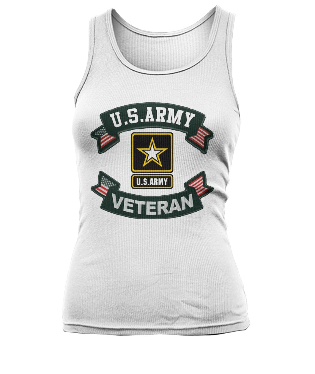 US army veteran ribbon women's tank top
