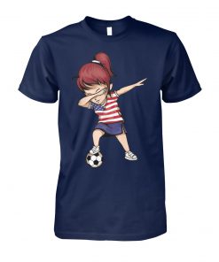 US football dabbing soccer girl USA jersey unisex cotton tee