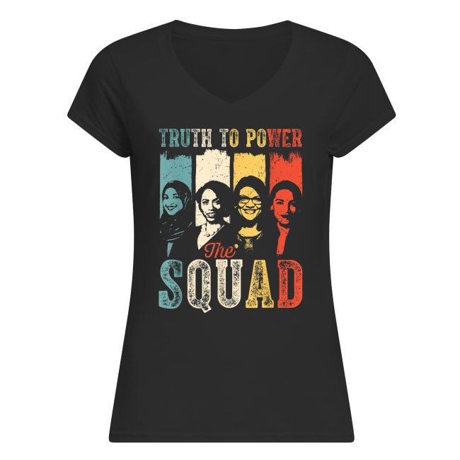 Vintage truth to power the squad aoc tlaib ilhan ayanna women's v-neck