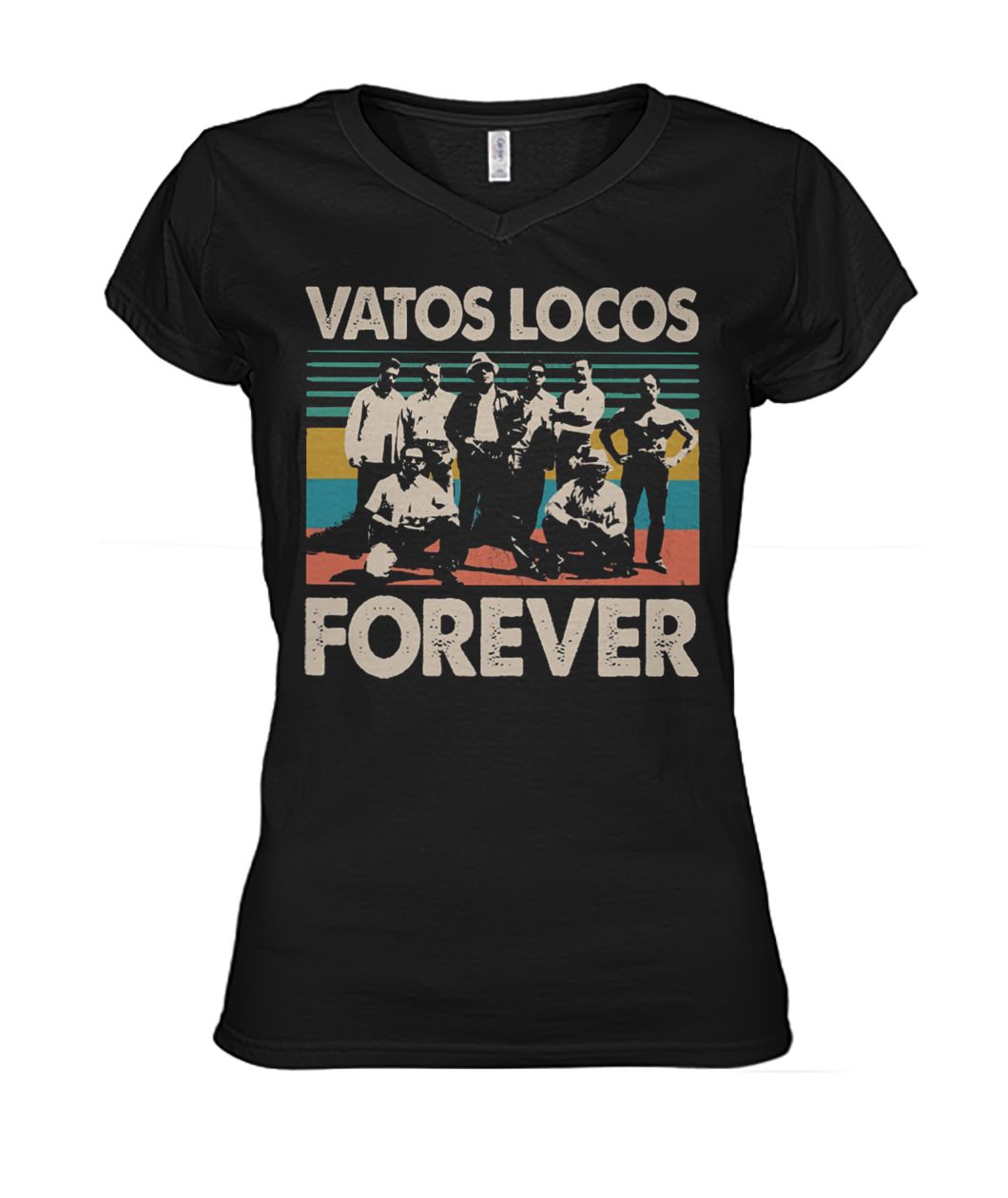 Vintage vatos locos forever women's v-neck