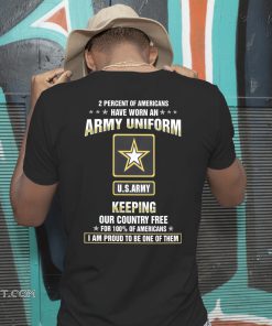 2 percent of americans have worn an army uniform US army shirt