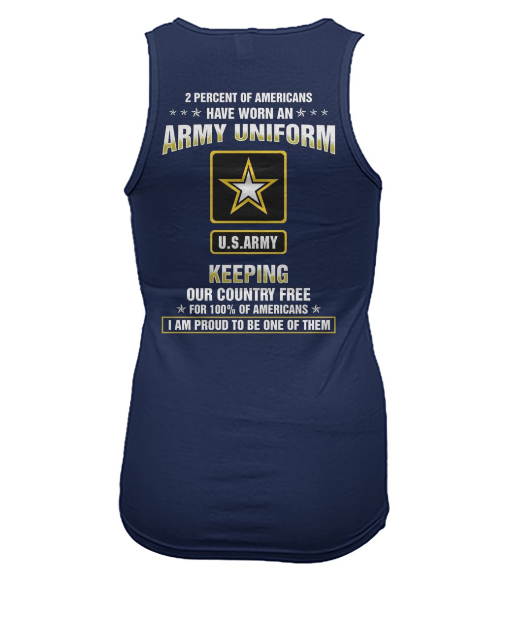 2 percent of americans have worn an army uniform US army women's tank top