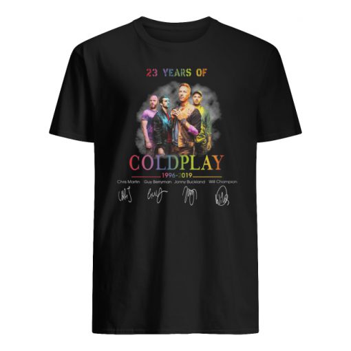 23 years of coldplay 1996-2019 signatures men's shirt