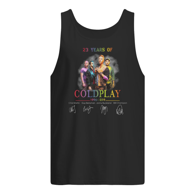 23 years of coldplay 1996-2019 signatures men's tank top