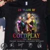 23 years of coldplay 1996-2019 signatures shirt