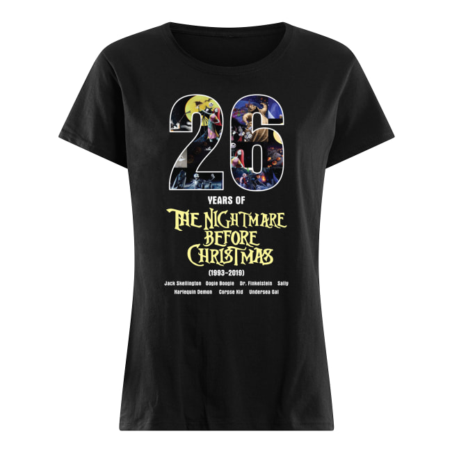 26 years of the nightmare before christmas 1993-2019 women's shirt