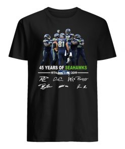 45 years of seahawks 1947-2019 signatures men's shirt