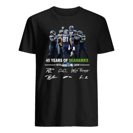 45 years of seahawks 1947-2019 signatures men's shirt