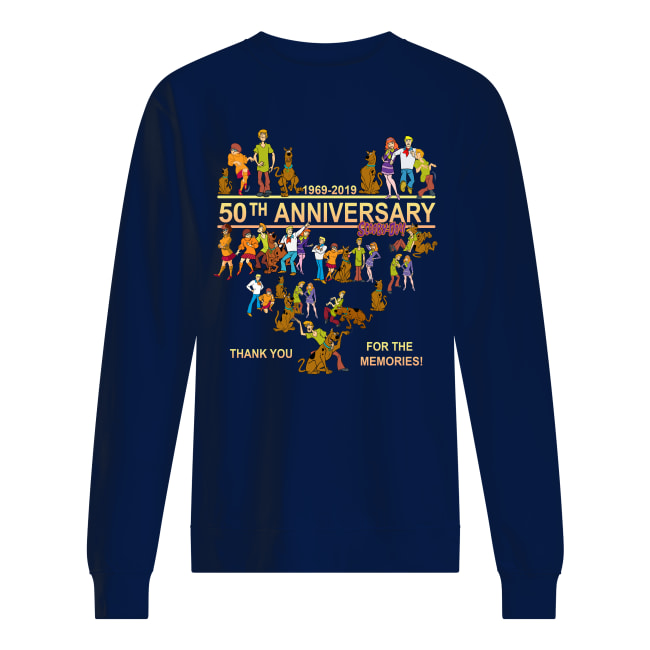50th anniversary scooby-doo 1969-2019 thank you for the memories sweatshirt