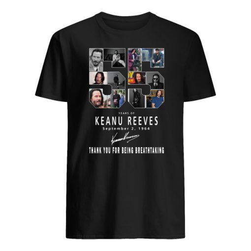 55 years of keanu reeves thank you for being breathtaking men's shirt