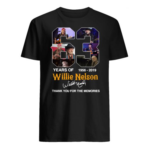 63 years of willie nelson 1986-2019 signature thank you for the memories men's shirt