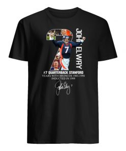 7 john elway quarterback stanford years with broncos signature men's shirt